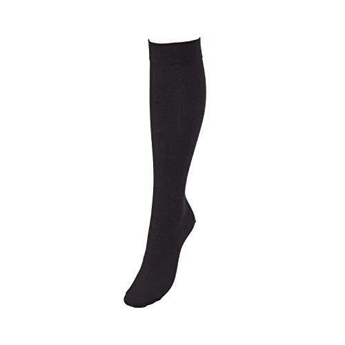 Compresa X-Static - Medias de apoyo con fibra antibacteriana, hongos y antiolores - Efecto de apoyo efectivo con 18 mmHg de compresión - para pieles sensibles y pies - 1 par - Talla V - Color negro