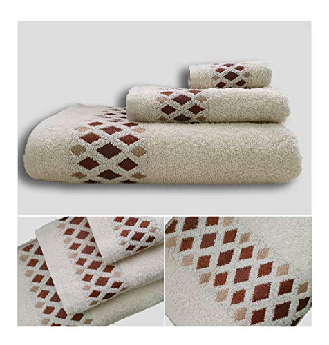 Confort Home M.T (Camel) Juego de Toallas de baño 3 Piezas REGALITOSTV (1 Toalla de baño, 1 Toallas de Manos y 1 Toalla Cara) 100% algodón, Toallas Ligeras y absorbentes. (Camel)