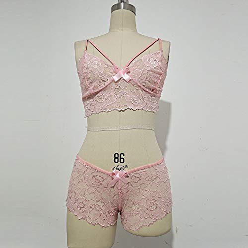 Conjunto de Lencería Sexy Mujer Babydoll de Barato 2 Piezas de Corsé Encaje Floral Bralette Sujetador y Tanga Bragas Ropa Interior Moda Vestido de Tirantes Copa de Encaje Ropa de Dormir Talla Grande