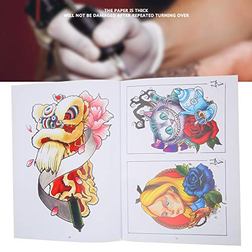 Conjunto de plantillas de tatuajes, Plantillas de tatuajes, Conjunto de plantillas de tatuajes reutilizables, Patrón de sombreado de color de 40 páginas Libro de tatuajes Plantilla de práctica de tatu