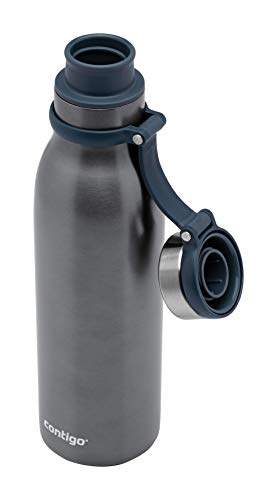 Contigo Matterhorn Botella con Aislamiento Thermalock, Libre de BPA con Cierre de Rosca, antiderrame, Mantiene Las Bebidas frías hasta 24 h/Calientes hasta 10 h, Unisex-Adult, Plata (Mussel), 590ml
