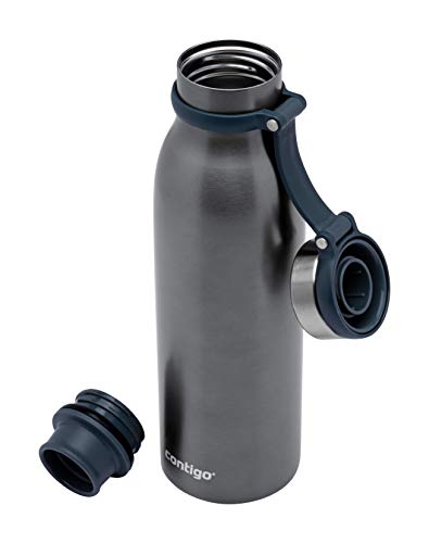 Contigo Matterhorn Botella con Aislamiento Thermalock, Libre de BPA con Cierre de Rosca, antiderrame, Mantiene Las Bebidas frías hasta 24 h/Calientes hasta 10 h, Unisex-Adult, Plata (Mussel), 590ml