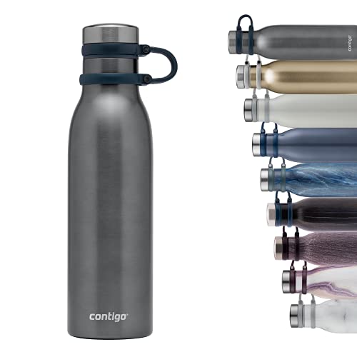 Contigo Matterhorn Botella con Aislamiento Thermalock, Libre de BPA con Cierre de Rosca, antiderrame, Mantiene Las Bebidas frías hasta 24 h/Calientes hasta 10 h, Unisex-Adult, Plata (Mussel), 590ml