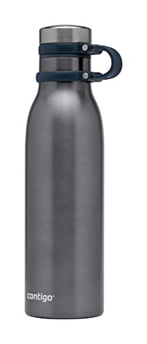 Contigo Matterhorn Botella con Aislamiento Thermalock, Libre de BPA con Cierre de Rosca, antiderrame, Mantiene Las Bebidas frías hasta 24 h/Calientes hasta 10 h, Unisex-Adult, Plata (Mussel), 590ml