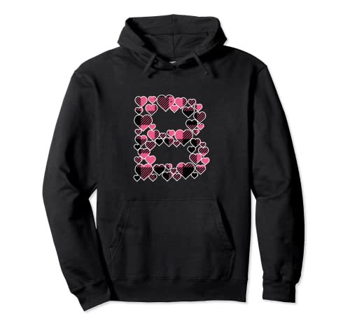 Cool Letter B Nombre inicial para niñas y mujeres, día de San Valentín Sudadera con Capucha