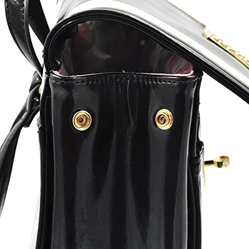 CoolChange Elegante Mochila con cetro de la Luna para los Fans de Sailor Moon | Color: Cuero laqueado Negro