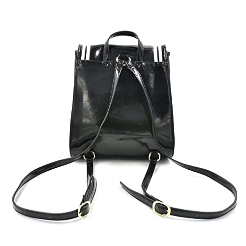 CoolChange Elegante Mochila con cetro de la Luna para los Fans de Sailor Moon | Color: Cuero laqueado Negro