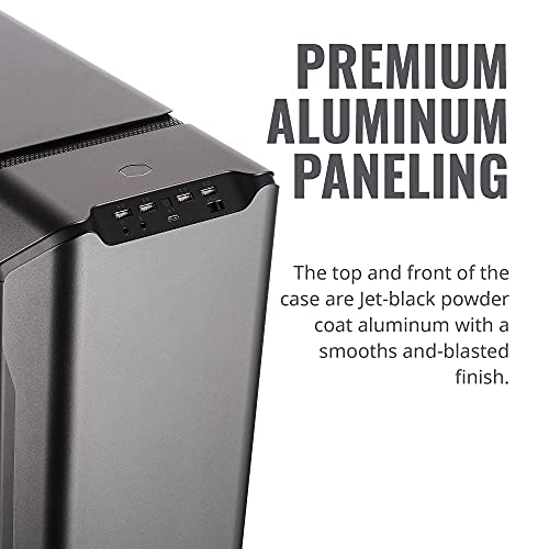 Cooler Master MasterCase SL600M Black Edition - Chasis Aluminio para Ordenador con Flujo Aire Vertical, Panel Lateral Cristal Templado, Iluminación Sensor Proximidad y Compatibilidad Hardware Superior