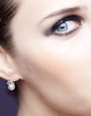 Córdoba Jewels |Pendientes en plata de ley 925 con perla de 7 mm y circonita de 5 mm. Diseño Tú y Yo Zirconita 5mm y Perla 7mm