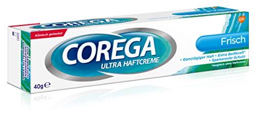 Corega Ultra Haftcreme Frisch Denture Adhesive Cream Fresh, 40 g, Double Pack by Corega