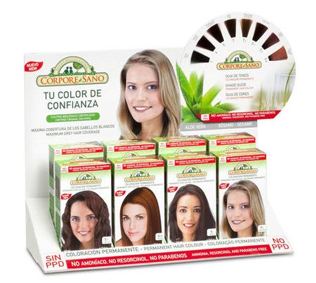 Corpore Sano Pack x3 Unidades Tinte Avellana 6.43 Permanente 140ml - Tinte de coloración sin amoníaco, resorcinol ni parabenos. Los champús naturales de Henna poténcia la durabilidad del color