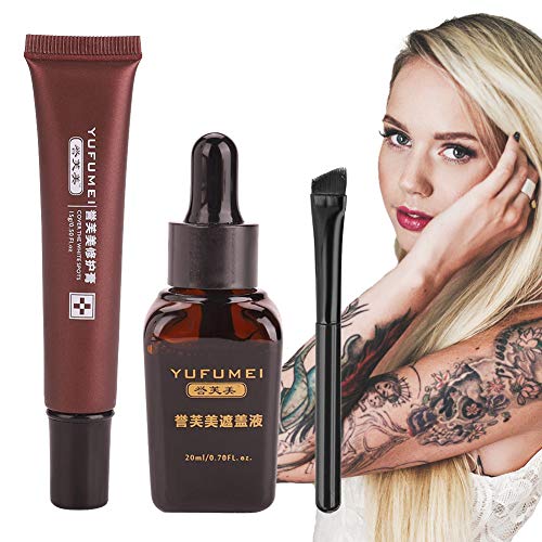 Corrector, vitíligo profesional, tapa, juego de líquidos, cicatriz, tatuaje, corrector, escondido, manchas, marcas de nacimiento, por Filfeel