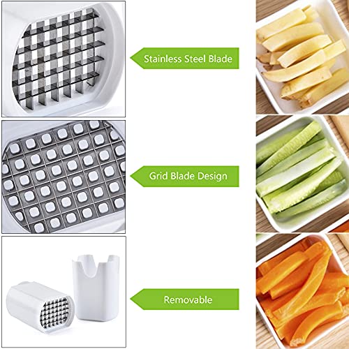Cortador De Patatas Fritas Acero Inoxidable Cortador De Papas Fritas Multifunción Patatas Picadas Papas Fritas y Frutas Vegetales Cuchilla Aptas Para El Lavavajillas Herramienta De Utensilios Cocina