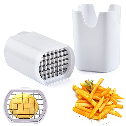 Cortador De Patatas Fritas Acero Inoxidable Cortador De Papas Fritas Multifunción Patatas Picadas Papas Fritas y Frutas Vegetales Cuchilla Aptas Para El Lavavajillas Herramienta De Utensilios Cocina