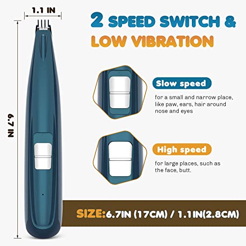 Cortapelos Mascotas Profesional Cortapelos de Animales con Luz LED para Perros y Gatos, Cortapelos Perros Eléctrico para el Pelo alrededor de la Cara Ojos Orejas Patas Carga USB Cortar Pelo Perros