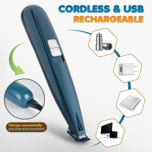 Cortapelos Mascotas Profesional Cortapelos de Animales con Luz LED para Perros y Gatos, Cortapelos Perros Eléctrico para el Pelo alrededor de la Cara Ojos Orejas Patas Carga USB Cortar Pelo Perros