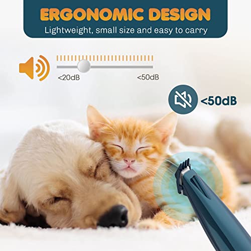 Cortapelos Mascotas Profesional Cortapelos de Animales con Luz LED para Perros y Gatos, Cortapelos Perros Eléctrico para el Pelo alrededor de la Cara Ojos Orejas Patas Carga USB Cortar Pelo Perros