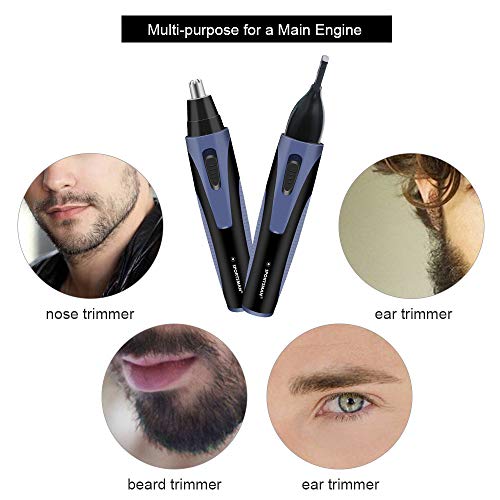 Cortapelos Nariz/Orejas/Cejas 2 en 1 USB Recargable Resistente al Agua Acero Inoxidable Kit de limpieza para Hombres y Mujere - Achort