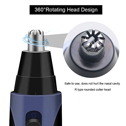 Cortapelos Nariz/Orejas/Cejas 2 en 1 USB Recargable Resistente al Agua Acero Inoxidable Kit de limpieza para Hombres y Mujere - Achort