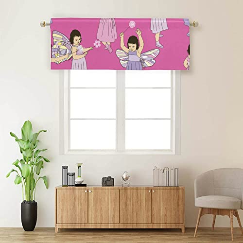 Cortinas Cortas, increíbles, interesantes, Divertidas, para niños, mágicas, Valencia, Cortinas para Ventanas, Mezcla de Lino, cenefas Opacas para Ventanas, para Cocina, Dormitorio, decoración, 58 x 1