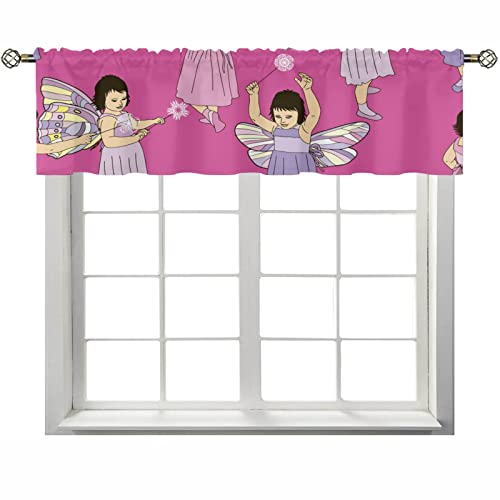 Cortinas Cortas, increíbles, interesantes, Divertidas, para niños, mágicas, Valencia, Cortinas para Ventanas, Mezcla de Lino, cenefas Opacas para Ventanas, para Cocina, Dormitorio, decoración, 58 x 1