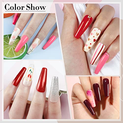 COSCELIA Kit Manicura Semipermanente Francesa 24 W U-V LED Lampara, Esmalte en Gel de 20 Colores Top Coat y Base Coat Pegatinas de Unas y Otras Herramientas para Manicura y Pedicura