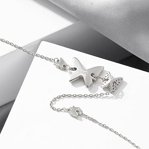 Cosie Lily Pulsera de Plata de Ley 925 Para Mujer con Cristal de Mariposa de Austria, Cumpleaños Regalo de Joyería para Mujeres Niñas Novia