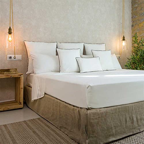 COTTON ARTean Juego de sabanas ALGODÓN ORGANICO Blanco Cama de 150 x 190/200. 100% ALGODÓN ORGÁNICO.