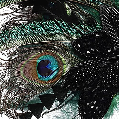 Coucoland Horquillas para el pelo de los años 20, con plumas de pavo real, elegante, estilo años 20, para disfraz, charlestón, Stil 1 - Pfau, Talla única