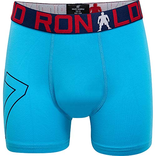 CR7 CRISTIANO RONALDO - Boys - Bóxers para niños - Todo sobreimpreso - Pack de 2 - Azul/Turquesa - 134-140cm, 7-9 años
