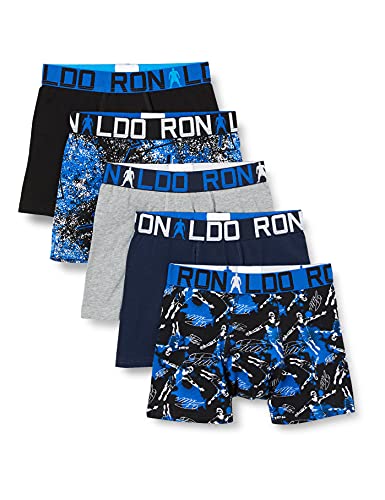 CR7 CRISTIANO RONALDO CR7 5-Pack Boy's Cotton Trunk Baadores Ajustados para Hombre, Multicolor, 7-9 años para Niños