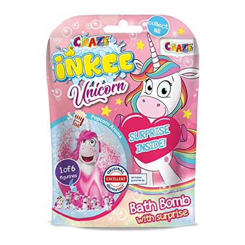CRAZE INKEE Pack 3 Bombas de Baño Infantiles de Unicornios con Regalo Sorpresa figurita de Unicornio. para Bañera o Piscina 29428