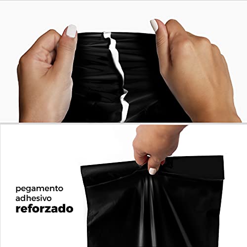 Creadores Que Creen Bolsas para envíos por correo, Paquete de 100 bolsas de envío o embalaje a prueba de agua y de rotura 25x36cm, Sobres de plástico autoadhesivos, Color Negro Matte