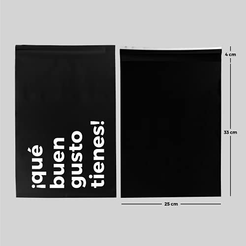 Creadores Que Creen Bolsas para envíos por correo, Paquete de 100 bolsas de envío o embalaje a prueba de agua y de rotura 25x36cm, Sobres de plástico autoadhesivos, Color Negro Matte