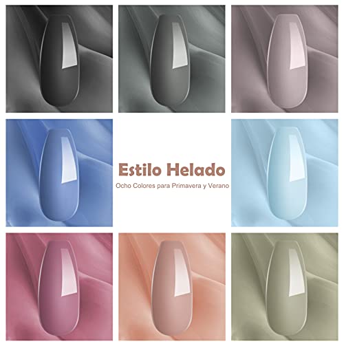 Creamify Esmaltes Semipermanentes de Uñas en Gel UV LED -8 Colores Esmaltes de Uñas en Gel 8pcs Kit de Esmaltes de Uñas 8ml (Otoño Invierno Workplace Women Series)