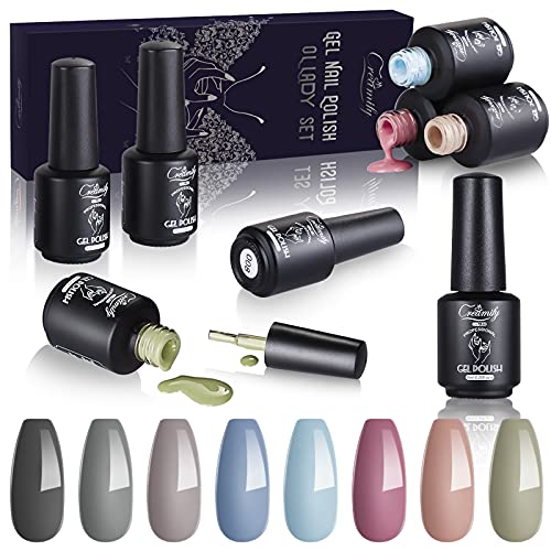 Creamify Esmaltes Semipermanentes de Uñas en Gel UV LED -8 Colores Esmaltes de Uñas en Gel 8pcs Kit de Esmaltes de Uñas 8ml (Otoño Invierno Workplace Women Series)