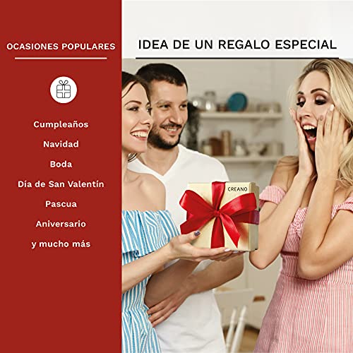 Creano Juego de Regalo de Flores de Té en una Caja de Madera, "Té blanco" | 12 Flores de Té con 6 Tipos diferentes | neto ca. 78g