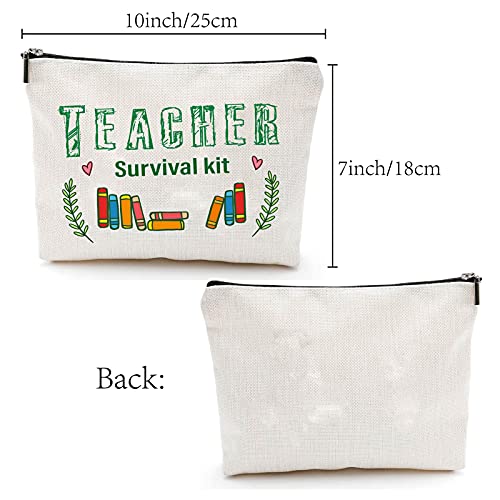 CREATCABIN Bolsas de Maquillaje de Lona Estuche Cosmético Multiusos para Bolígrafos Artículos de Tocador Bolsa Viaje Divertida Cremallera Útiles Escolares Regalos Kit de Supervivencia 10 x 7 Pulgada