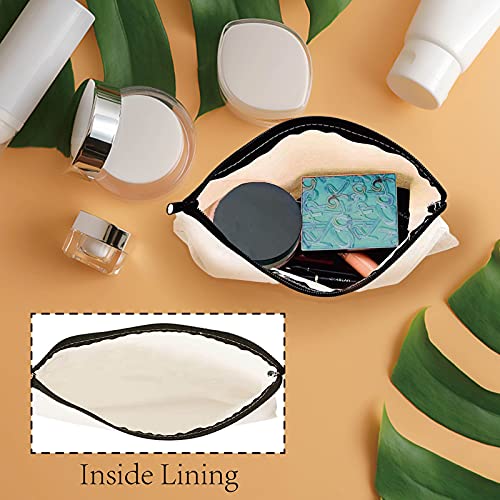 CREATCABIN Bolsas de Maquillaje de Lona Estuche Cosmético Multiusos para Bolígrafos Artículos de Tocador Bolsa Viaje Divertida Cremallera Útiles Escolares Regalos Kit de Supervivencia 10 x 7 Pulgada