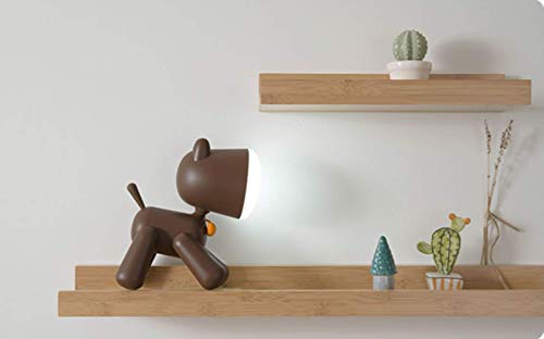Creative Night Light Table Puppy Lamp Sleep Dormitorio LED Eye Reading Lamp Dormitorio Moda Iluminación Decorativa Dibujos Animados Bebé Niños Niños Regalo,White