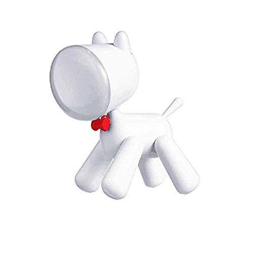 Creative Night Light Table Puppy Lamp Sleep Dormitorio LED Eye Reading Lamp Dormitorio Moda Iluminación Decorativa Dibujos Animados Bebé Niños Niños Regalo,White