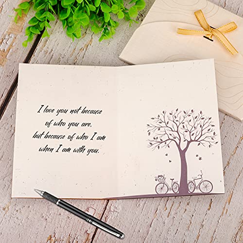 Creawoo Tarjeta de felicitación de amor hecha a mano, Te amo para siempre y siempre Aniversario, Aniversario, Boda, Citas, Tarjeta de regalo del día de San Valentín para Ella Esposa Esposo