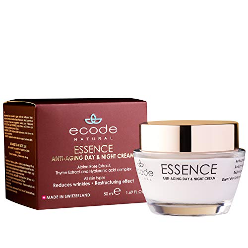 Crema Antiedad de Día y Noche Essence Ecode Natural, con extracto de Edelweiss, activo de rosa alpina y complejo de ácido hialurónico, de 50 ml