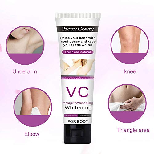 Crema blanqueadora, VC Whitening Cream, Crema Corporal para Piel Oscura, Cuello, Áreas Sensibles, Codo, Muslo Interno, Axila Corporal Crema Axila Crema Blanqueadora de Piel Cuidado de la Piel