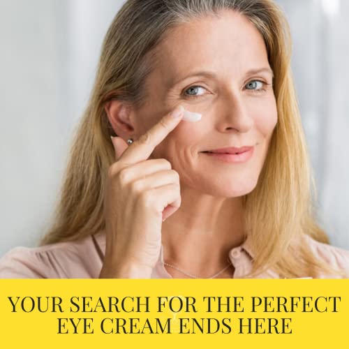 Crema de ojos con cafeína y ginseng para ojeras, hinchazón y arrugas y bolsas rughe - Tratamiento antienvejecimiento para bolsas debajo de los ojos y líneas finas - Formulado en San Francisco