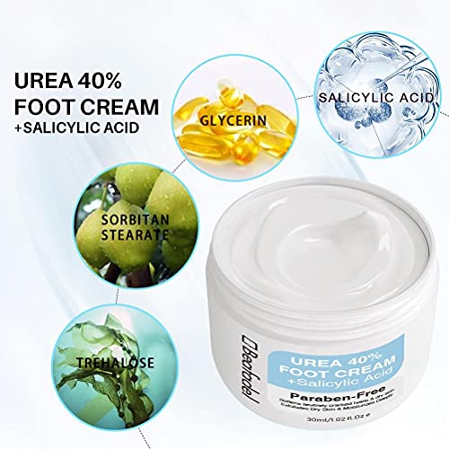 Crema de urea para el cuidado de los pies Exfoliante para pies al 40% Ácido salicílico Exfolia la piel muerta Eliminador de callos Cuidado de los pies Crema hidratante para pies, codos y manos