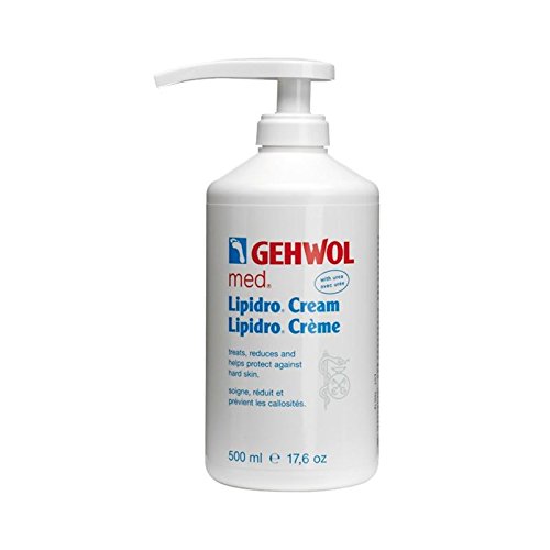 Crema Gehwol Med Lipidro para pies, dispensador de 500 ml, cuidado intensivo para piel sensible