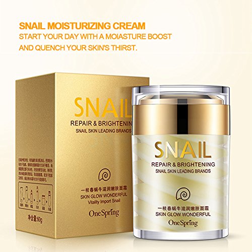Crema hidratante para la piel, Crema para la piel para pieles envejecidas, Crema hidratante nutritiva con secreción de caracol para pieles secas a muy secas, Crema facial para pieles sensibles