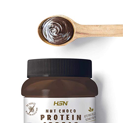 Crema Hiperproteica de Cacao y Avellanas de HSN | NutChoco con Whey Protein | Ideal para Untar en Tortitas ¡Deliciosa! | Baja en azúcar, Sin Aceite de Palma, Sin Gluten | Apto Vegetarianos | 400 gr