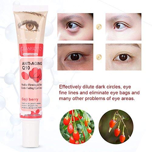 Crema para ojos para contorno de Ojos Antiarrugas Anti-edad para ojeras bolsas patas de gallo e hinchazón Natural Goji Berry Eye Gel Crema para día/noche hidratante